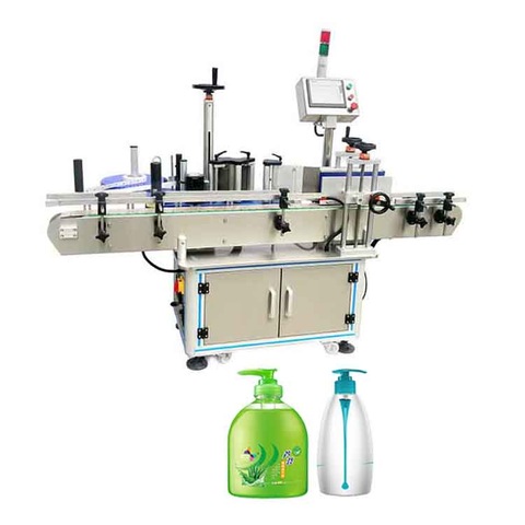 Automatinė balta mažo kvadratinio butelio šoninių etikečių ženklinimo mašina 